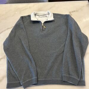 Tommy Bahama Men's Flipshore Half-Zip Reversible Pullover Clay / Gray Size M/L